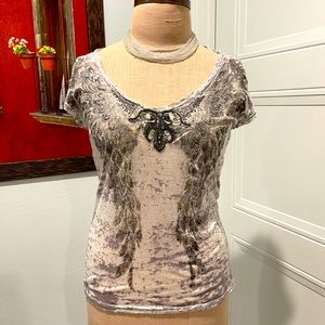 Miss Me Angel Wings Beaded shirt